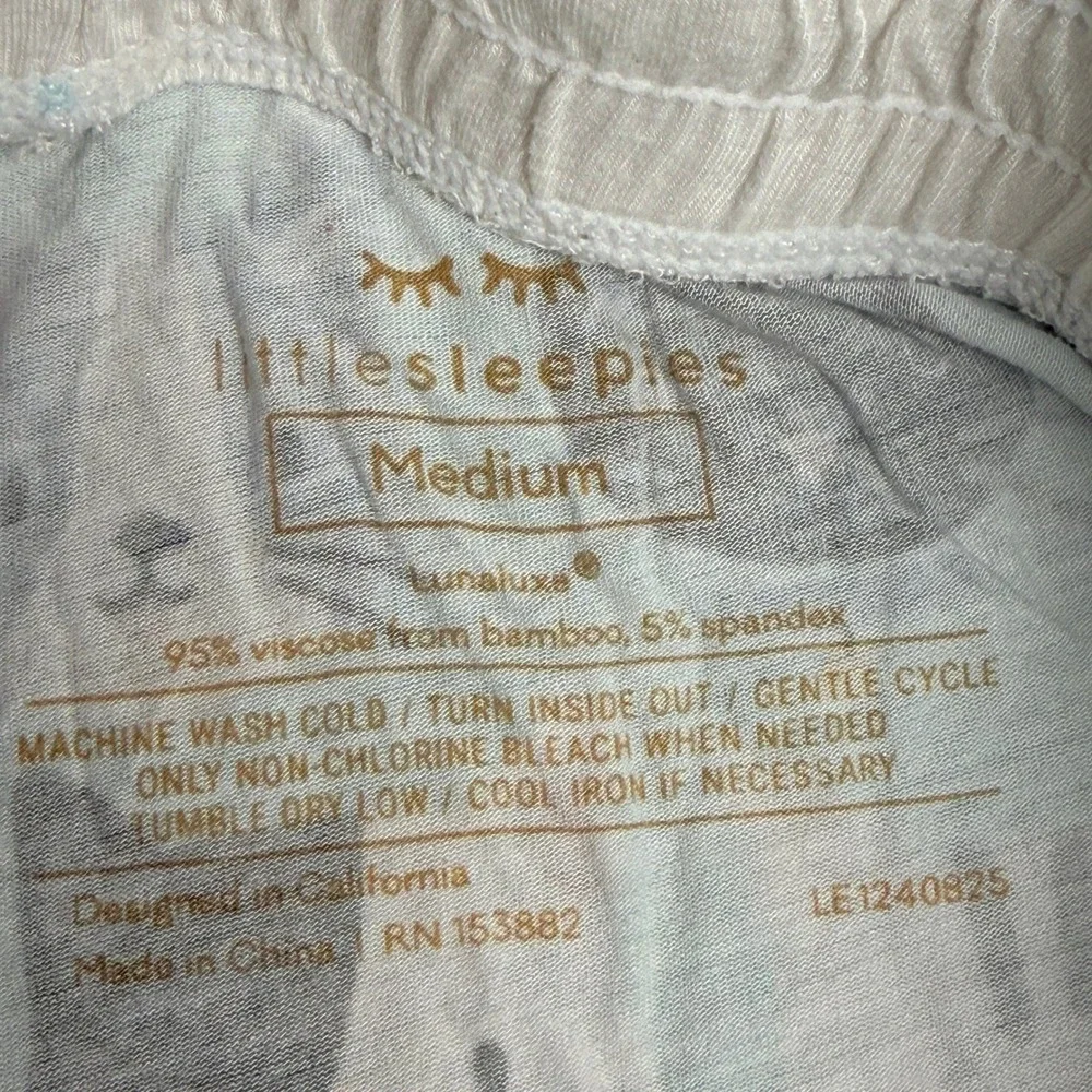 Little Sleepies Cool Cats Bamboo Viscose Pajama Set Womens Medium Blue Henley LS - Picture 12 of 13